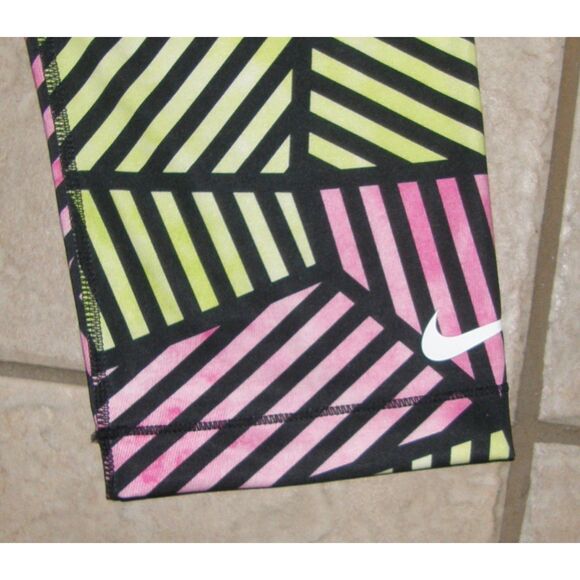NIKE PRO Colorful Sz Medium Stretchy Athletic Workout Capris Cropped Leggings - Picture 5 of 5